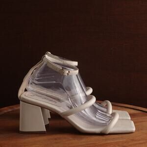 Free People Clear and Cream Heels